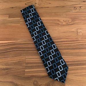 Siena Collezione Neck Tie Black w/ blue rectangles